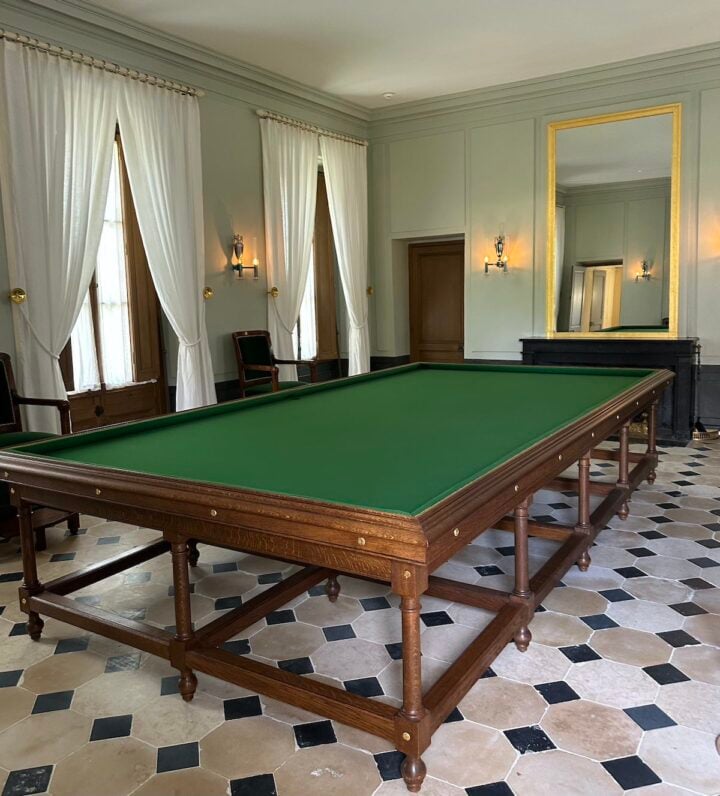 Nappe De Billard DASNTERED En Laine Peignée + Nylon - Tapis Professionnel Durable Pour Maison & Hôtel - Tailles 2,1m 2,4m 2,7m Avec 6 Bandes